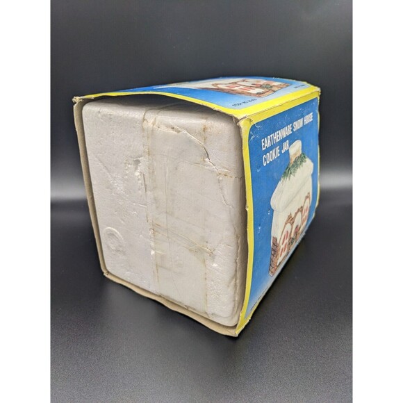 1984 House of Lloyd Earthenware Gingerbread Snow House Cookie Jar w/ Box - Picture 3 of 8